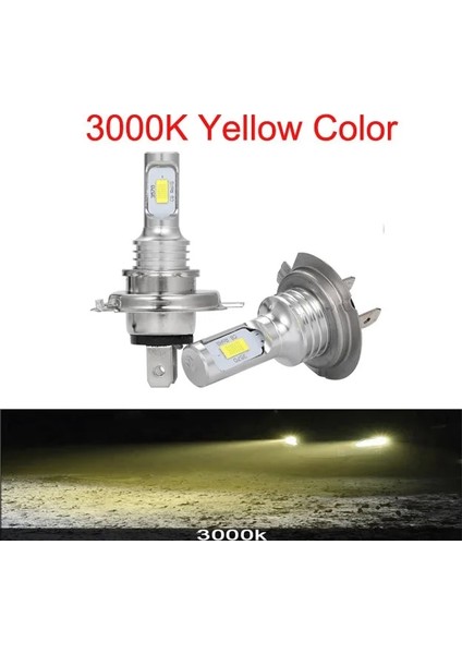H4 Stili Gümüş 3000K 2 Adet H4 H7 H11 H8 H Hb4 H Hb3 Mini Araba Far Ampülleri LED Lamba ile Lm Oto Sis Işığık 8000K (Yurt Dışından)