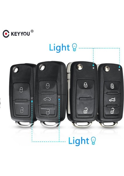 2 Düğme Stili Keyyou 2 Düğmeler Araba Anahtarı Sustalı Anahtar Flip Anahtar Kabuk Vw Polo Passat B5 Tiguan Golf Volkswagen Mk4 Seat Skoda (Yurt Dışından) fiyatları