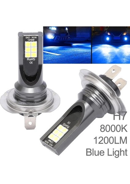 H7 Mavi Işık 2 Adet LED Araba Far H1 H3 H7 H8 H9 H11 Hb3 Hblm Ön Işık Sürüş Sis Lambası Otomobil LED Ampul (Yurt Dışından)