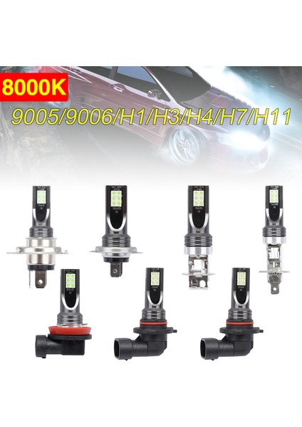 H7 Mavi Işık 2 Adet LED Araba Far H1 H3 H7 H8 H9 H11 Hb3 Hblm Ön Işık Sürüş Sis Lambası Otomobil LED Ampul (Yurt Dışından) fırsatları