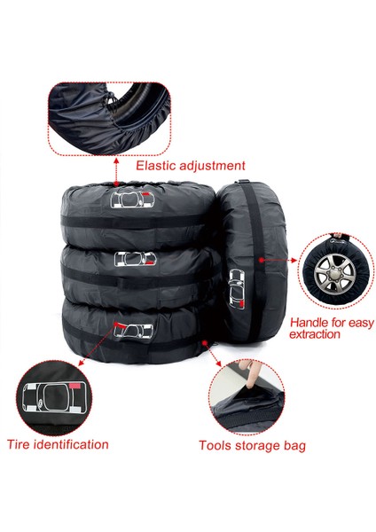 13-16 Inç Kırmızı Stil Yeni Ar Yedek Lastik Kılıfı Inç Polyester Lastikler Saklama Çantası Taşıyıcı Oto Lastik Tekerlek Koruyucu Toz Geçirmez Su Geçirmez (Yurt Dışından) modelleri