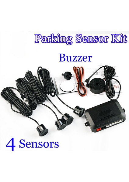 Beyaz Stil Konuşma Lcd'si 4 Sensörler LED Ekran LCD Ekran Buzzer Araba Park Sensörü Kiti Ters Yedekleme Otopark Radar Monitörü (Yurt Dışından) fırsatları