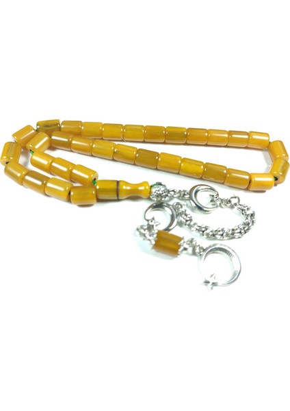 Alman Gümüş Püskül Kombinli Sıkma Kehribar Sertifikalı No 3831