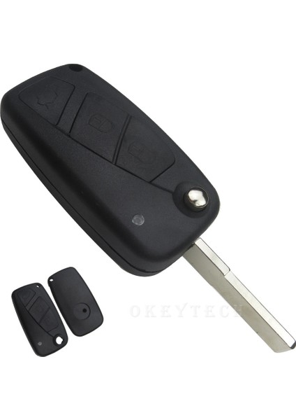 Siyah Ped Stili Okeytech 3 Düğmeler Araba Anahtarı Kabuk Için Fiat Için Stilo Ducato Panda Doblo Bravo Katlanır Uzaktan Kumanda Anahtarı Durum Kesilmemiş Bıçak (Yurt Dışından) fırsatları