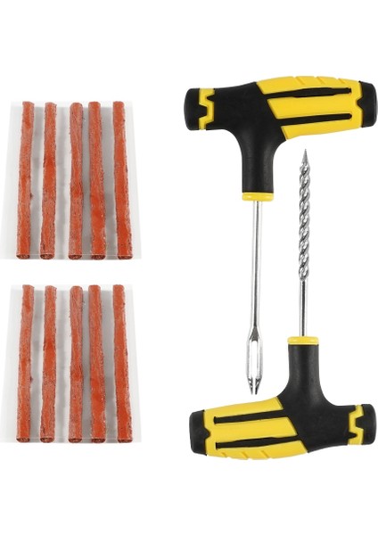 Sarı Set Plus Stili Lastik Şeritler ile Araba Lastik Tamir Aletleri Kiti Tubeless Lastik Delinme Saplama Fişi Kamyon Motosiklet Için Set (Yurt Dışından)