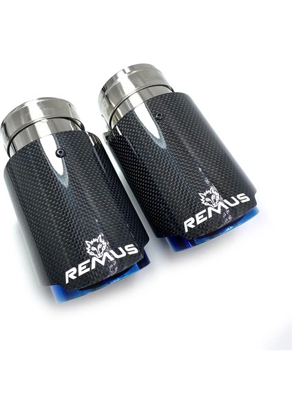 70-89MM Tarzı Ar Egzoz Kuyruk Borusu Parlak Karbon Kuyruk Ucu Mavi Paslanmaz Çelik Düz Susturucu Ucu Flanş Bmw F30 Için Remus Logolu (Yurt Dışından) fiyatları