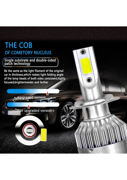 H13 Stili C6 Coolfox LED H4 H7 LED Far H1 H3 H11 H H27 Araba Ampulleri Oto Lamba 12V 6000K (Yurt Dışından)