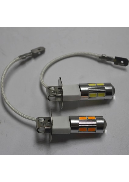 H3 Stili Sarı Et Araba Işık H3 LED Yüksek Güçlü LED Sis Lambası Gündüz Çalışan Ampul 10SMD Süper Parlak LED Oto Ampul (Yurt Dışından)