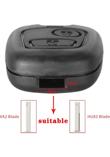 9 mm x 3 mm Stili Keyyou 1 Adet Yedek Anahtar Kılıfı Citroen Anahtar Kapağı Toyota Aygo Için 2 Düğme Uzaktan Anahtarlık Kabuk Peugeot Için Bıçak Yok Hiçbir Logo (Yurt Dışından)