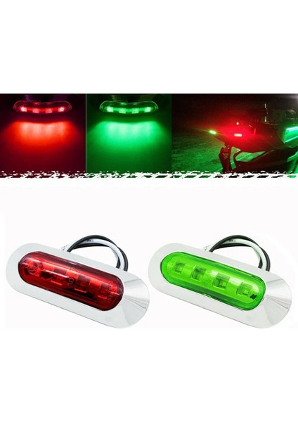 2x Kırmızı Yeşil LED Tekne Navigasyon Işığı Güverte Suya Dayanıklı Yay Duba Işıkları Navigasyon LED Tekne Işıkları (Yurt Dışından)