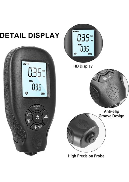 Beyaz Stil Araba Boyası Dijital Kaplama Kalınlık Ölçer H Um Yüksek Hassasiyetli Arkadan Aydınlatmalı LCD Ekran Filmi Otomatik Kalınlık Ölçer Test Cihazı (Yurt Dışından) fiyatları