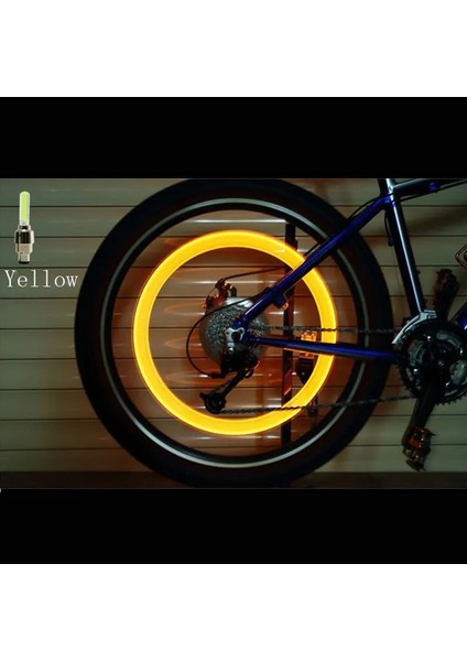 Sarı Stil 2 Adet Neon Işıklar Renkli Lastik Tekerlek Vana Kapağı Işık LED Lamba Flaş Araba Lastiği Jant Vana Kapakları Hava Kapağı Tekerlek Kök Moto Aksesuarları (Yurt Dışından)