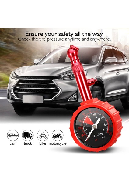 Lastik Basıncı Göstergesi Psı Ağır Hizmet Tipi Doğru Hava Basıncı Lastik Göstergesi Ölçer Test Cihazı Araba Suv Kamyon Bisiklet Için Teşhis Aracı (Yurt Dışından)