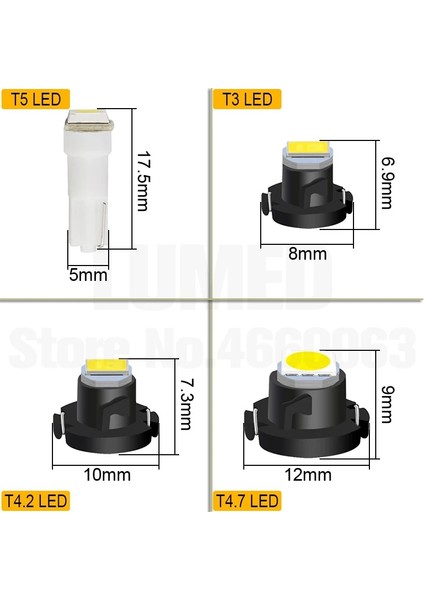 Yeşil Stil T4.2-2835 LED Araba Ampulü Luces LED Para 1 Led'ler Smd Oto Iç Yan Işık (Yurt Dışından)