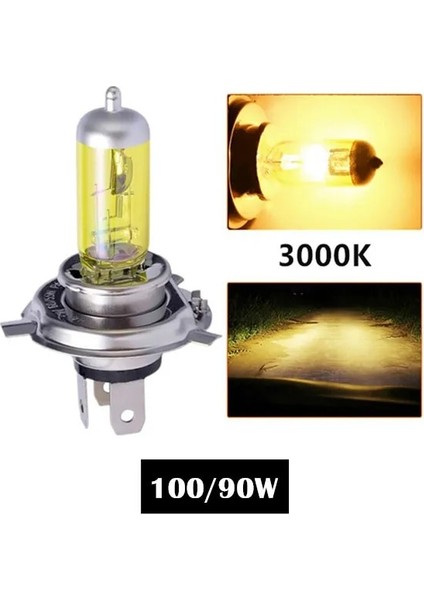 Xiyu Shop H7 Stili 100W 12V 55W Süper Beyaz Sarı Halojen Ampul H4 H7 12V 100W 3000K 4300K ​​6000K Kuvars Cam Araba Far Lambası Motosiklet Işık Lambası (Yurt Dışından)