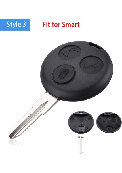 Stil 1 Stil 3 Düğmeler Araba Anahtarı Kabuk Fob Kesilmemiş Boş Bıçak Uzaktan Anahtar Kılıfı Mercedes-Benz Smart Fortwo Için Fit (Yurt Dışından) indirimleri