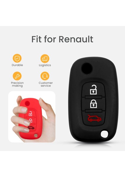 Siyah Stil Keyyou Silikon Anahtar Kılıfı Renault Fluence Clio Megane Mercedes Lada Vesta Granta Xray Kalina Priora Sedan Sport (Yurt Dışından) modelleri