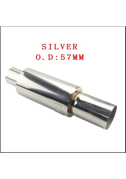 Gümüş 57MM Tarzı Araba Egzoz Borusu Susturucuları Kuyruk Evrensel Yüksek Li Paslanmaz Çelik Egzoz Sistemleri Yarış Susturucuları O 3 "mavi Gümüş (Yurt Dışından)