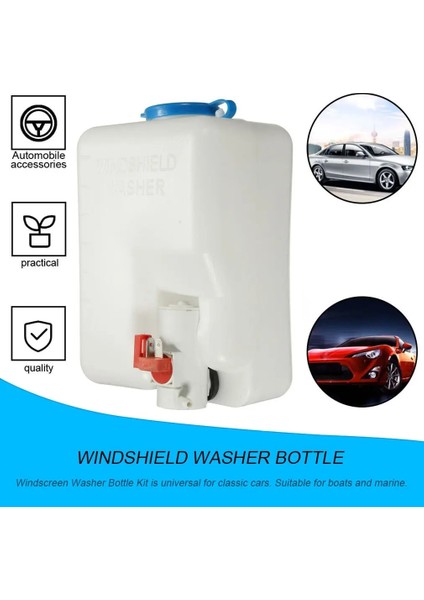 12V Evrensel Claar Cam Yıkayıcı Rezervuar Pompa Şişe Kiti Jet Anahtarı Temiz Aracı Kullanımı Kolay ve Rahat Yüksek (Yurt Dışından)