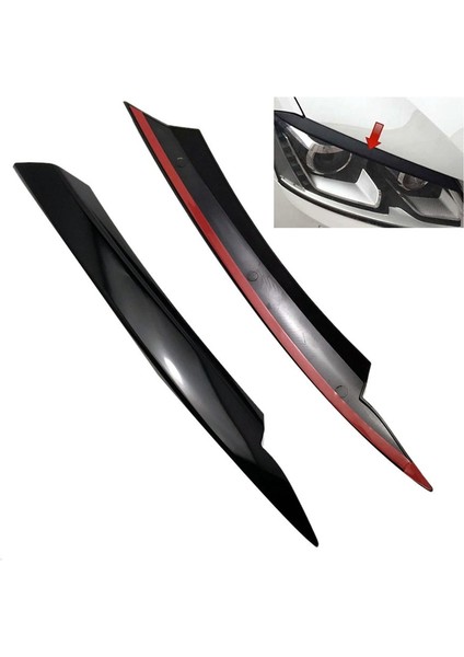 Siyah Stil Passat B7 Için Araba Far Göz Kapakları Kaşları Abs Far Lambası Sticker Kapak Trim Aksesuarları (Yurt Dışından)
