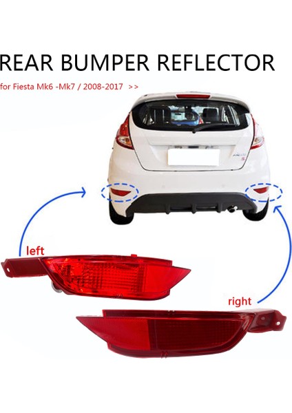 Doğru Stil Sol Sağ Arka Tampon Reflektör Işık Arka Tampon Reflektör Işık Sis Lambası Meclisi Ford Fiesta Mk6 Mk7 Için Yedek Parçalar (Yurt Dışından) modelleri
