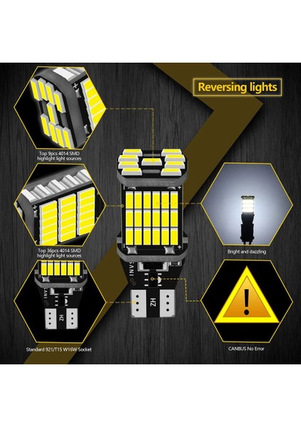 Kırmızı 2 Adet T15 LED Canbu W16W Araba Yedekleme Ters Ampul Işıkları Bmw E46 E39 E90 E60 E36 F30 F10 E30 E34 E66 X5 E Z4 Z3 (Yurt Dışından)