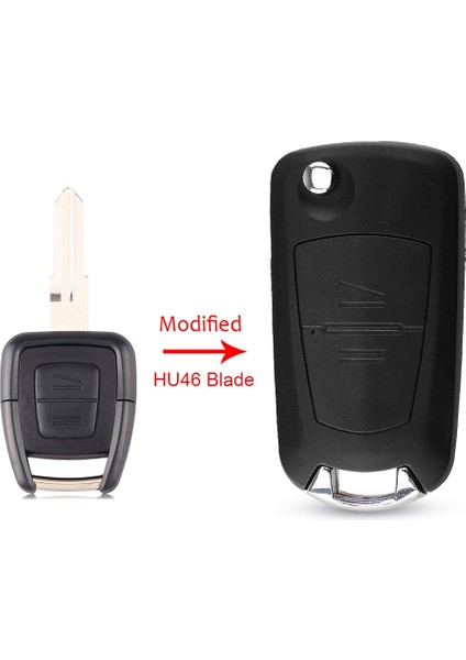 HU46 Dandkey 2 Düğme Modifiye Araba Flip Uzaktan Anahtar Kabuk Opel Astra Zafira Vectra Omega (HU100HU46HU43YM28) Anahtar Kutu (Yurt Dışından)