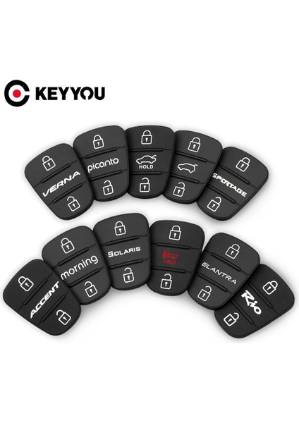 Model 7 Stili Keyyou Kauçuk Düğme Pedleri Hyundai Picanto Solaris Rıo Sportage Için 3 Düğmeler Elantra Kia Verna Flip Katlanır Araba Anahtarı Kabuk Kılıf (Yurt Dışından) fiyatları