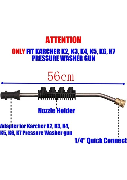 Karcher Stili Için Yüksek Basınçlı Temizleyici Püskürtme Tabancası Roterende Turbo Metalen Uzatma Çubuğu Memesi Jet Ipuçları Parkside Lavor Karcher Için Araba Yıkama (Yurt Dışından)
