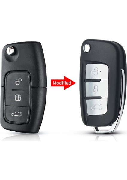 Yeşil Stil Keyyou Modifiye Katlanır Araba Anahtarlık Durumda Ford Focus 3 Fiesta Connect Mondeo C Max Düğmeleri Akıllı Anahtar (Yurt Dışından)