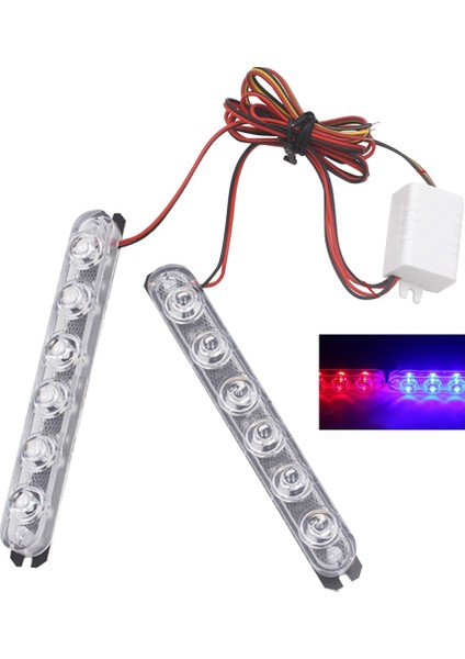 3led Stili Kırmızı Mavi Olice Işıkları Leb Flaş Lambaları Flaşör Otomatik Flaş Stroboskoplar Flaşlı Işık Acil Durum Uyarı Işığı Park Sinyal Işığı (Yurt Dışından)