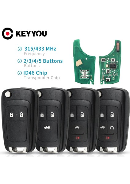 Opel Stili Için 5btn 315MHZ Keyyou Düğmeler Araba Uzaktan Anahtar Dıy Opelvauxhall Astra J Corsa E Insignia Zafira C Mhz PCF7937E (Yurt Dışından) modelleri