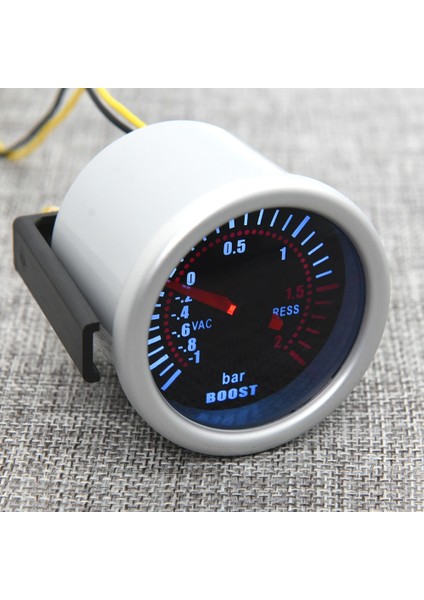 Voltmetre Stili Evrensel 12V Oto Araba Duman Len Pointer Boost Ölçer -1~0~2 Bar Turbo Boost Metre Beyaz LED -30~0~30 Psı Takometre (Yurt Dışından)