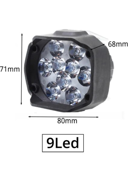 Beyaz 9led Tarzı 1x Beyaz Tüm Araba Çalışma Işığı 9 LED Yardımcı 15W 1500LM Kamyon Motosiklet Far Lambası Scooter Sis Ampulü Çalışma Spot Işığı 6000K (Yurt Dışından)