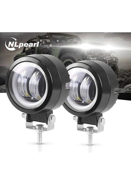 Xiyu Shop 2 Adet Kare Beyaz Stil Nlpearl 12V 24V Su Geçirmez LED Bar Offroad 20W LED Çalışma Işığı 6d LED Angel Eyes Işık Çubuğu Suv Atv Kamyon Tekne 4x4 Motosiklet (Yurt Dışından)