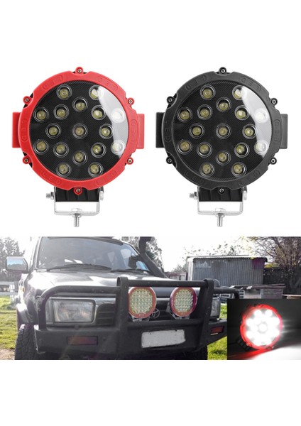 Siyah Stil 7 Iw LED Çalışma Işığı Far Sis Farları Yuvarlak Sürüş Lambası Kamyon Traktör 4x4 Off Road Için Süper Parlak Projektörler (Yurt Dışından)