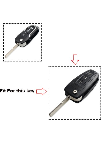 Yeşil Stil Keyyou Modifiye Katlanır Araba Anahtarlık Durumda Ford Focus 3 Fiesta Connect Mondeo C Max Düğmeleri Akıllı Anahtar (Yurt Dışından)