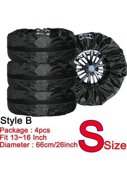 B 4 Adet 13-16 Inç Tarzı Inç Lastik Kılıfı Araba Yedek Lastik Kılıfı Saklama Torbaları Taşıma Çantası Polyester Arabalar Için Lastik Koruma Kapakları (Yurt Dışından)