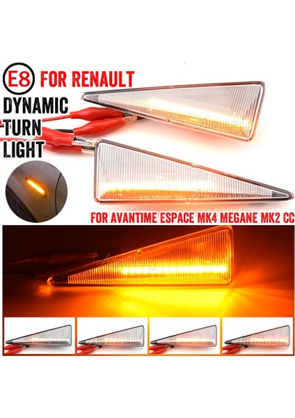 Dumanlı Siyah Ar Dinamik LED Yanıp Sönen Dönüş Sinyali Yan Işaret Lambası Renault Mk4 Vel Satis Rüzgar Avantime Megane 2 Sce Espace 4 (Yurt Dışından)