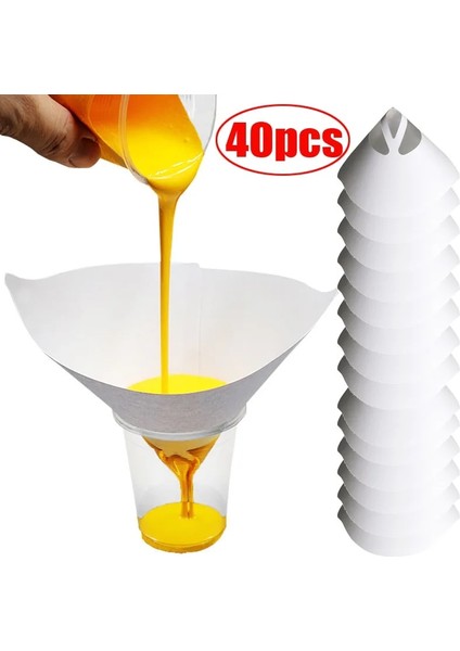 10 Adet Tarzı Aint Filtre Hunisi Kağıt Arındırıcı Süzme Kupası Tek Kullanımlık 100 Mesh Boya Filte Konik Naylon Mikron Kağıt Hunileri (Yurt Dışından)