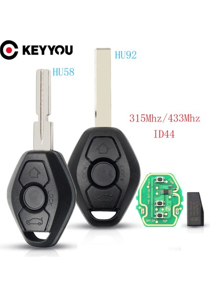 Değiştirilmiş HU92 Anahtar Stili Keyyou Bmw E38 E39 E46 X3 X5 Z3 Z4 Serisi Mhz Kımlığı Anahtarsız Giriş Verici Ews Sistemi Araba Uzaktan Anahtar (Yurt Dışından)