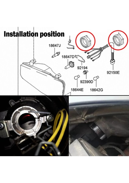 D000 Far Lambası Ampul Toz Kapatma Başlığı Hyundaanta Fe Elantra Azera Veloster Equus Sonata Kia Optima Sportage (Yurt Dışından) modelleri