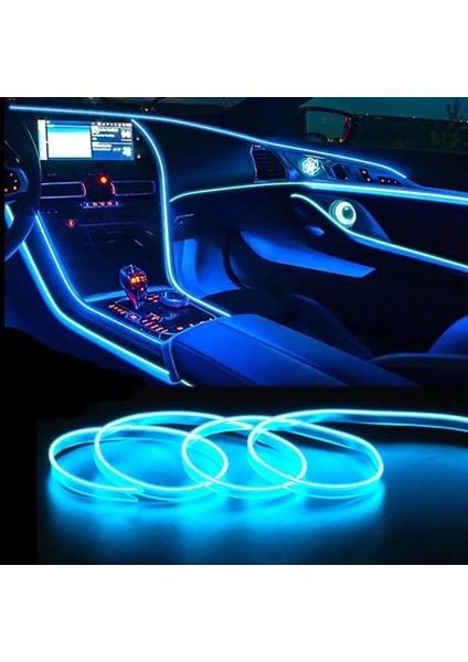 5 Milyon Stili Buz Mavisi Otomobil Atmosfer Lambası Araba Iç Aydınlatma LED Şerit Dekorasyon Çelenk Tel Halat Tüp Hattı Esnek Neon Işık USB Sürücü (Yurt Dışından) modelleri