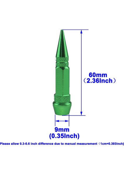 60MM Yeşil 1 Adet Stil 1 Adet Evrensel Alüminyum Alaşım Motosiklet Araba Oto Bisiklet Başak Şekli Toz Geçirmez Lastik Tekerlek Kök Vana Kapakları Araba Styling Tunning (Yurt Dışından) fırsatları