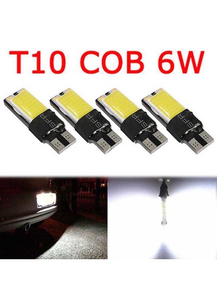 Siyah Stil Beyaz Araba T10 Cob 6W W5W LED Canbus Hatasız Yan Kama Ampul Oto Plaka Beyaz Lamba 12V (Yurt Dışından)