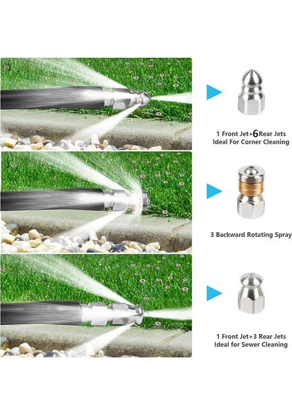 Altın Tarzı Yıkayıcı Nozulu Paslanmaz Çelik Basınçlı Yıkayıcı Drenaj Kanalizasyon Temizleme Borusu Jetter Sprey Hızlı Fiş Drenaj Hortumu Nozulu Aletler (Yurt Dışından) modelleri
