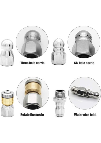 Altın Tarzı Yıkayıcı Nozulu Paslanmaz Çelik Basınçlı Yıkayıcı Drenaj Kanalizasyon Temizleme Borusu Jetter Sprey Hızlı Fiş Drenaj Hortumu Nozulu Aletler (Yurt Dışından) fırsatları