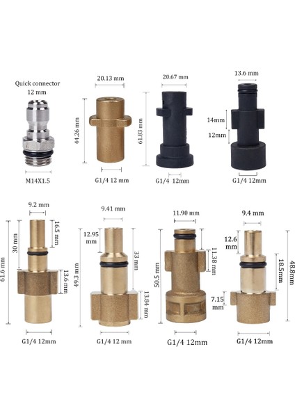 Gümüş Tarzı Yüksek Basınçlı Su Tabancası Konnektörü Karcher Nilfisk Kar Köpüğü Lance Köpük Memesi Adaptörü Araba Yıkayıcı (Yurt Dışından) fiyatları