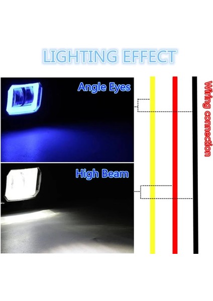 2x Mavi Kare Stili 1pairıv 24V 6500K 40W Su Geçirmez Kare LED Taşınabilir Spot Angel Eyes Işık Çubuğu Offroad Araba Tekne LED Çalışma Işığı (Yurt Dışından)