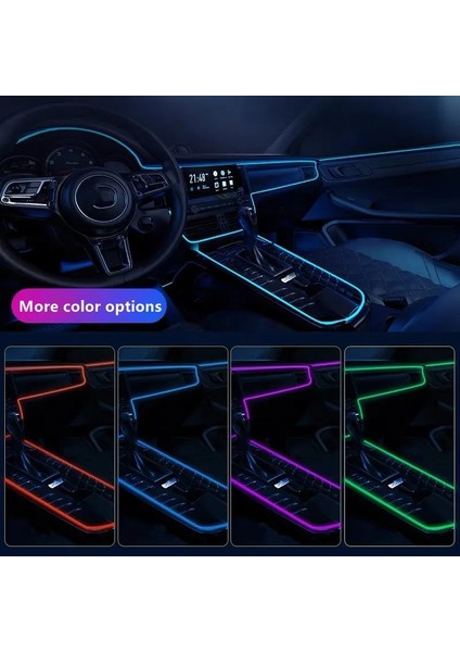 Diğer Stil Kristal Mavi Jurus Renkleri Ortam Işığı Araba Aydınlatma LED Işıkları Dekorasyon Lambası Esnek Neon Işık LED Şerit 12V Tüp Kalıp Trim (Yurt Dışından)